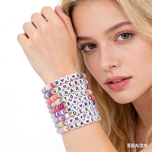 fmsao 10pcs Korea-Pop KATSEYE Bracelets Merch Bracelet Beaded Inspired Katseyes Gift for Wemon thumbnail 2