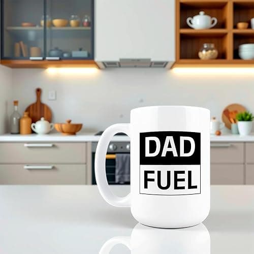 Dad Fuel Coffee Mug, Dad Coffee Mug, Funny Fathers Day Cup, 15oz Ceramic Novelty Gag Gift, Birthday Christmas Gift for Coworker, Dishwasher Safe Microwave Safe BPA Free Cup thumbnail 6