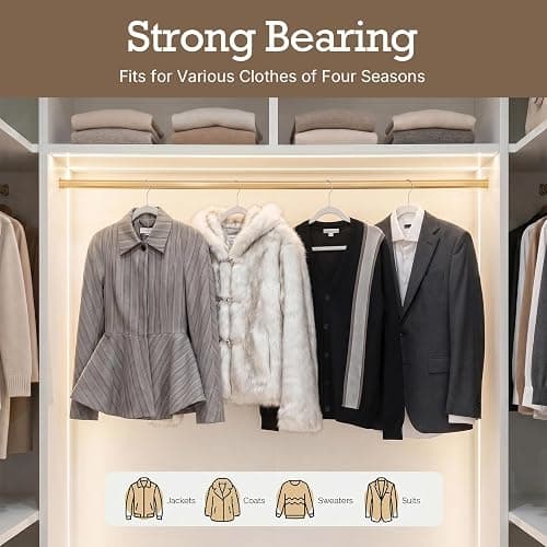HOUSE DAY White Velvet Hangers 60 Pack, Non Slip Clothes Felt Hanger Heavy Duty for Coat, Premium Slim Space Saving Suit Hangers for Closet Organizer, 360° Rotating Silver Hook thumbnail 7