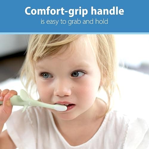 Dr. Brown's Infant-to-Toddler Toothbrush, Elephant, Mint, 0-3 Years thumbnail 5