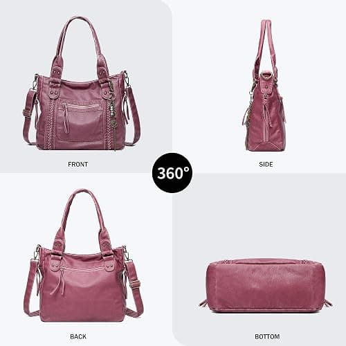 Worldlyda Crossbody Bags for Women Large Tote Soft Leather Purses Washed Y2K Hobo Vintage Handbag Shoulder City Bag thumbnail 4