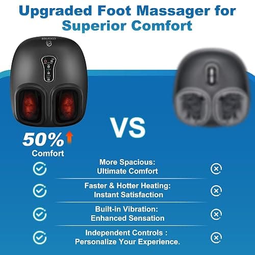 COMFIER Shiatsu Foot Massager with Heat,Vibration,Rolling Compression,FSA Eligible Feet Massager Machine for Plantar Fasciitis,Neuropathy Pain, Fits Size up to 13“,Christmas Gifts for Women,Men,HSA thumbnail 9