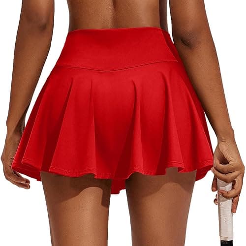 PINSPARK Womens Tennis Skirt 14" Pleated Athletic Golf Skorts with Pockets | High Waist, Tummy Control, Mini, Breathable, Lightweight, Soft, Built in Shorts, Pickleball, Casual - Image 1