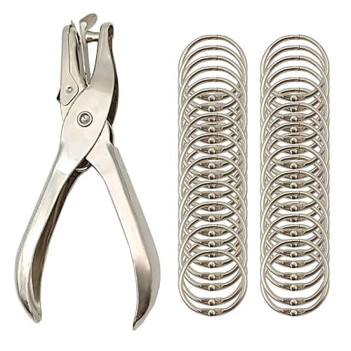 Vfrikor (40Pack) Book Rings 1 Inch Binder Rings with Metal Single Hole Punch.Nickel Plated Steel Paper Rings Metal Rings for Index Cards,Flash Card Rings,Silver - Image 1