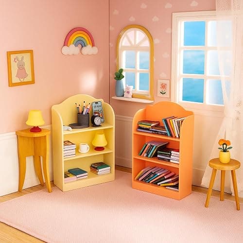 1:12 Scale Mini Office Desk Set Including Mini Computers Desks Computer Accessories Storage Racks Books Desk Lamps Glasses Headphones Mobile Game Controllers Etc Suitable For Displaying Ideal Gifts thumbnail 6