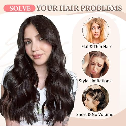 Fliace Clip in Hair Extensions for Women Dark Brown Long Wavy Hair Extensions Clip Ins 6PCS 24 Inch Synthetic Soft and Natural Thick Hair Pieces for Women thumbnail 5