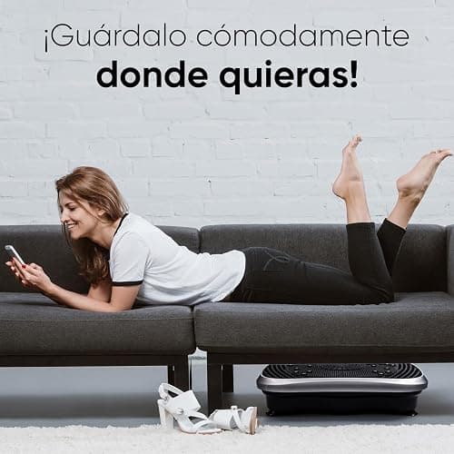WeightWorld Plataforma Vibratoria - 99 Velocidades, Masajeador, Altavoz Bluetooth y Bandas Elásticas - Plataforma Vibración Muscular para Hacer Ejercicio en Casa con Mando a Distancia y 5 Programas thumbnail 9