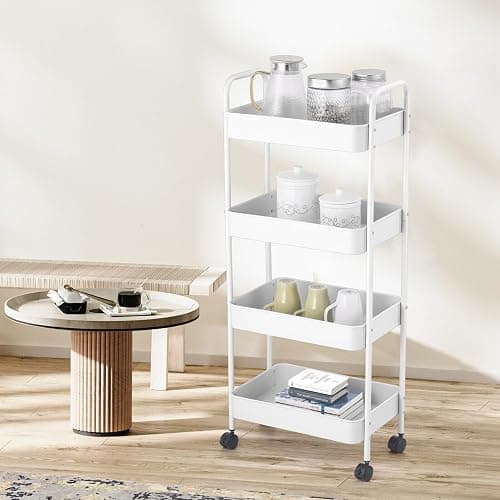URBNLIVING Shelf Plastic Slim Storage Trolley Cart Castor Wheels Kitchen Organiser thumbnail 2