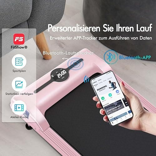 BLACK LORD Walkingpad Laufband, 9/12/16 km/h, Treadmill ohne/mit 9% Steigung, 2,2/3,0/3,2 PS, 120/130/140 kg Gewicht, tragbar, leise, LED-Display, App, Home Office, Joggen, Laufen, Fitness Maschine thumbnail 2