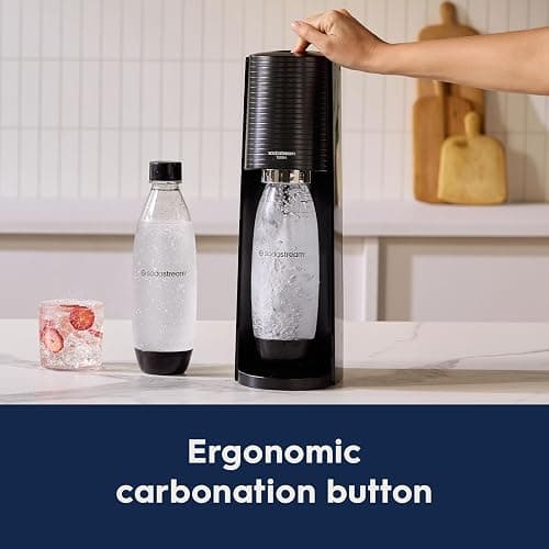 SodaStream - Terra Sparkling Water Maker | VALUE BUNDLE | CQC CO2 system | Includes 2x CO2 Cylinders, 3x 32 Fl Oz Dishwasher Safe Bottles, 2x Bubly Flavor Drops | Combine with Pepsi Flavors | Black thumbnail 10