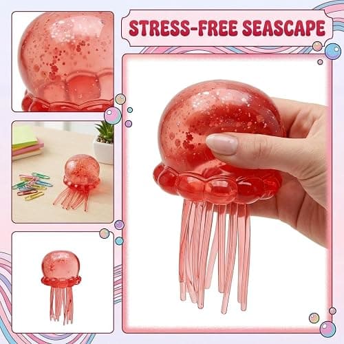 Classic Squishy Fidget Toy, Slow Rise Cute Octopus Stress Ball, Jumbo Size, Anxiety Relief Sensory Toy (02-Watermelon Red) thumbnail 4