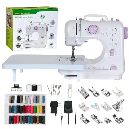 Sewing Machine for Beginners, Portable Mini Sewing Machine with 13 Replaceable Presser Feets, Built-in 12 Stitches, Extension Table, 39 Colors Thread, Reverse Sewing, 2 Speed Foot Pedal, Sewing Kit - Image 1