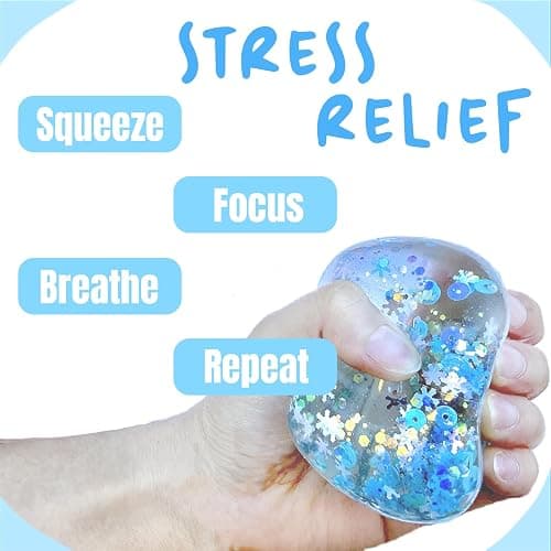 Kiedle Cool Ice Cube with Snowflakes - Nice Sensory Squishy Squeeze Cute Fidget Toy with Slow Rise Squish - 2.25" Cube thumbnail 5