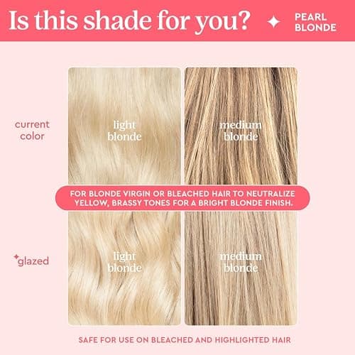 Glaze Supergloss Purple Toning Gloss: Hydrating, toning gloss for blonde, bleached & highlighted hair. Neutralizes yellow tones, boosts shine, conditions in 10 minutes - 6.4 fl oz - Pearl Blonde thumbnail 5