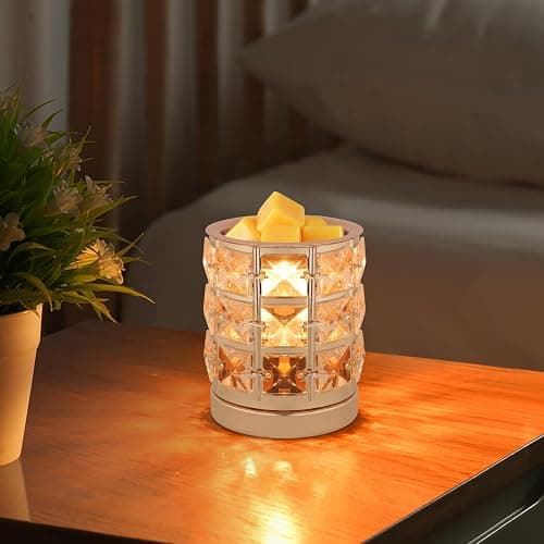 Crystal Wax Melt Warmer Candle Wax Warmer for Scented Wax 2 in 1 Wax Melts Fragrance Warmer Wax Cubes Melter Home Office Deco Night Light Valentines Day Birthday Gifts for Women Mom Girl(02-Gold) thumbnail 6