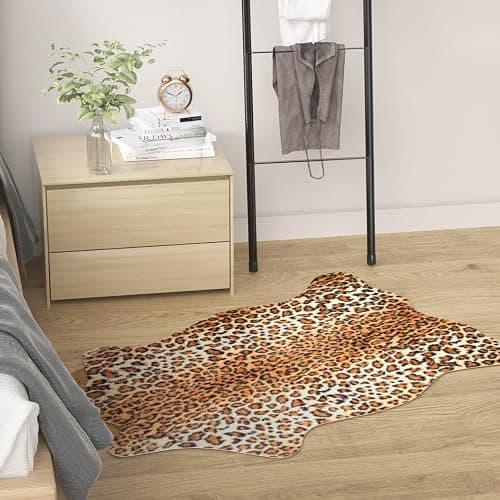 MACEVIA Leopard Rug Cheetah Print Rugs Western Decor for Living Room Bedroom Faux Animal Area Carpet Non-Slip 43.3" L x 29.5" W(3.6ft x 2.4ft) thumbnail 8
