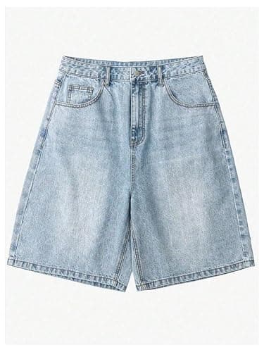 GORGLITTER Boy's Jorts Baggy Jean Shorts Denim Wide Leg Bottoms | Jorts Kids, Boys Shorts Size 10-12, 14-16 8, Teen Boys Clothes, High Waisted Bermuda Shorts Outfits thumbnail 4