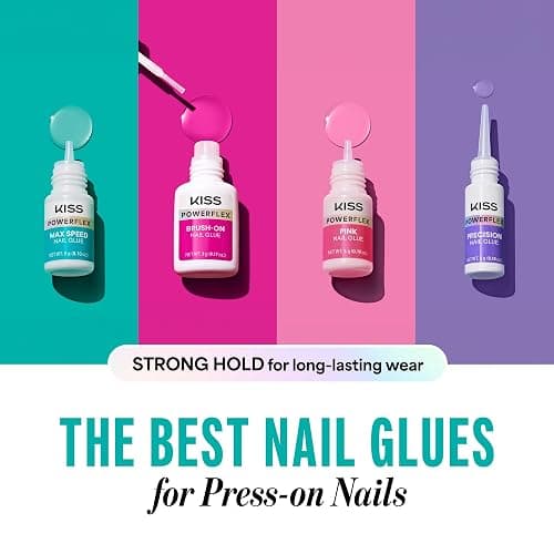Kiss PowerFlex Maximum Speed Nail Glue - Fast Drying Adhesive for Glue-On Nails & Repairs with Nozzle Tip Applicator, Ideal for Tips & Wraps, Net Wt. 0.10 oz (3g) thumbnail 6