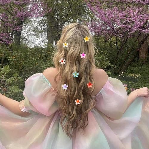 8 Pcs Hawaiian Flower Hair Claw Clips Cute Mini Plumeria Hibiscus Hair Clips for Women Girls Hair Accessories thumbnail 4