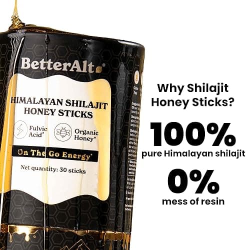 Better Alt Pure Himalayan Shilajit Sticks with Organic Honey, Saffron | Easy to Consume Shilajit| 30 Sticks for Energy Boost & Immune Support, 85+ Trace Minerals, 75%+ Fulvic Acid thumbnail 3