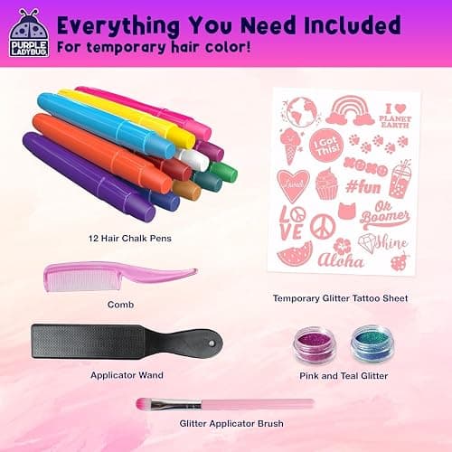 Hair Chalk for Girls Washable Hair Dye - Stocking Stuffers for Kids 8-10 6-8, Christmas Gifts for Girls 6 7 8 9 10 11 12 Years Old, Temporary Hair Color for Kids Tweens Teens Birthday Party, 12 Colors thumbnail 4