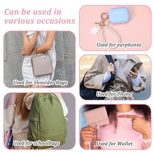 PEOVLVN Cute Keychains for Women, Flowers Charms Car Key Chain Pearl Keychain Wristlet Keyring Gifts for Women Girls Purse Bag Backpack Accessories thumbnail 3