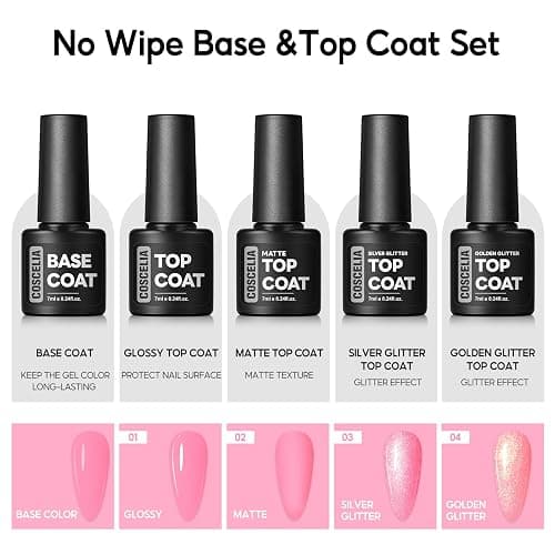 COSCELIA 40pcs Fall Gel Nail Polish Set, 35 Colors Nail Gel polish with 5 Bottles Base and Top Coat White Brown Black Nude Red Orange Fall Winter Colors Nail Art Christmas Gifts for Women Girls thumbnail 5