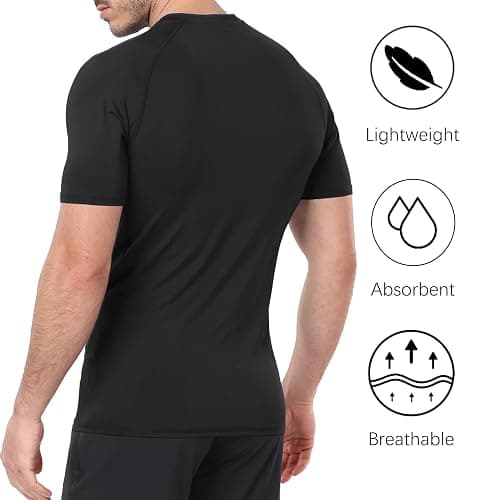 HovSiyla Men's Compression Shirts Cool Dry Short Sleeve Baselayer Athletic Workout T Shirts thumbnail 6