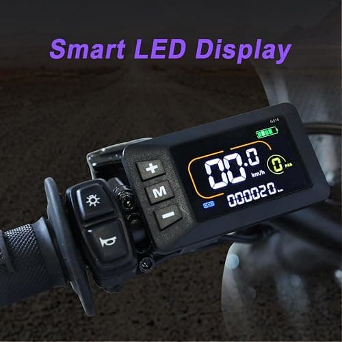 VALTINSU EM5 Electric Dirt Bike w/Light & Display, Off-Road Motorcycle 2600W 3 Speed Modes (Max 40MPH) 48V Range 53MI,14"/12" Tires,Dual Suspension & Hydraulic Brakes Fit Age 13+,Carbon Fiber Style thumbnail 7