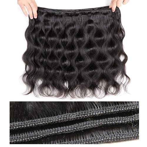 Body Wave Bundles Human Hair 14 16 18 Inch 100% Unprocessed Brazilian Virgin Human Hair Weave Bundles Hair Weft Body Wave Hair Extension for Black Women Natural Black thumbnail 6
