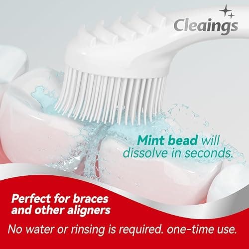 cleaings® Mini Brushes-Disposable Toothbrushes with Toothpaste and Pick for Work or Travel, 24 Count (Mint Flavor（Pack of 1）) thumbnail 5