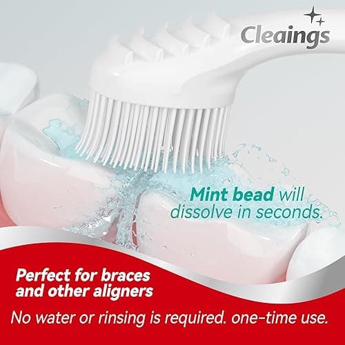 cleaings® Mini Brushes-Disposable Toothbrushes with Toothpaste and Pick for Work or Travel, 24 Count (Mint Flavor（Pack of 1）) - Mint Flavor（Pack of 1） thumbnail 5
