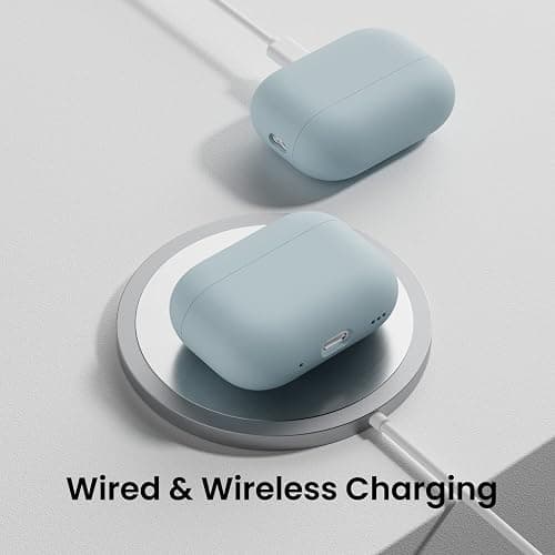ORNARTO Compatible with AirPods Pro 2 Case 2022, Full Protective Hybrid Silicone for AirPods Pro 2nd Generation Case, Front LED Visible Skin Cover-Mint Green thumbnail 5