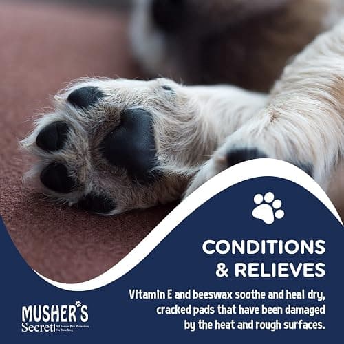 Musher's Secret All-Natural Dog Paw Balm, All-Season Paw Protector, 60g | Moisturizing paw balm for dogs, protects from hot pavement, ice and rough terrain, invisible barrier, all-season paw care thumbnail 6