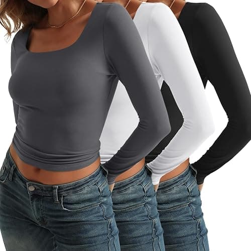 Blacks and whites long sleeve cropped pack! thumbnail 3