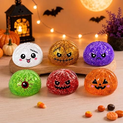 6PCS Halloween Squeeze Toys for Audlts,Halloween Party Favors Halloween Treat Bags Gifts,Desk Toys thumbnail 2