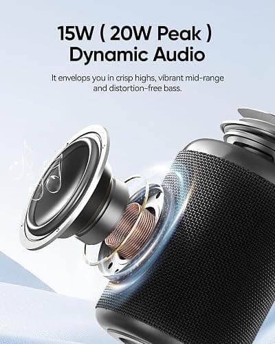 Portable Bluetooth Speaker with Lights, Stocking Stuffers, Powerful Crystal Clear Sound, IPX5 Waterproof, All Day Playtime, BT 5.3, TWS Paring, Small Wireless Speaker for Outdoor, White Elephant Gifts thumbnail 2