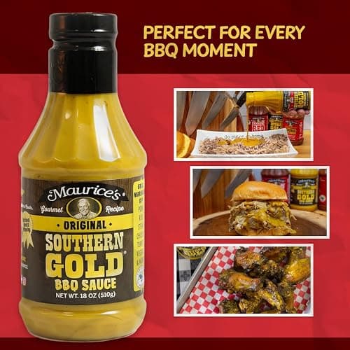 Maurice’s Southern Gold BBQ  Sauce – Classic Carolina Mustard BBQ Sauce with Bold Flavor – Authentic Southern Carolina Barbeque Dressing – Rich Barbecue Sauces Tradition, Original 18oz (Pack of 2) thumbnail 5