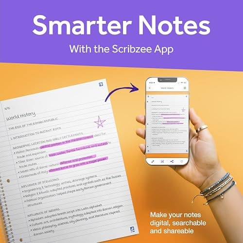 Oxford Spiral Notebook with Free Study App, 3 Subject, Wide Ruled, Ultra Smooth Paper, No Ink Bleed-Through, Strong Poly Blue Cover, 3 Durable 2 Sided Pockets, 150 Easy Perforated 8.5" x 11" Sheets thumbnail 4