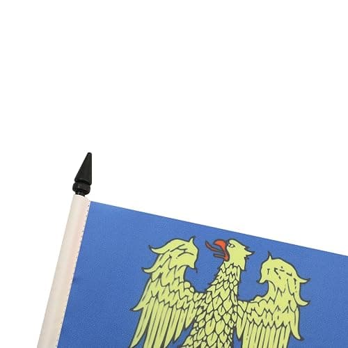 Friuli-Venezia Giulia Table Flag 5'' x 8'' - Italy - Italian Region Desk Flag 21 x 14 cm - Black plastic stick and base - AZ FLAG thumbnail 4