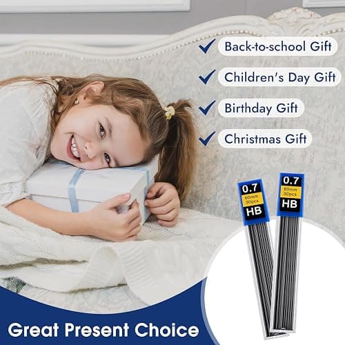 720 pcs 0.7 mm Lead Refills, Mechanical Pencil Lead HB, Break Resistant Pencil Refills, Black, 24 Tubes, 30 Pieces per Tube thumbnail 6