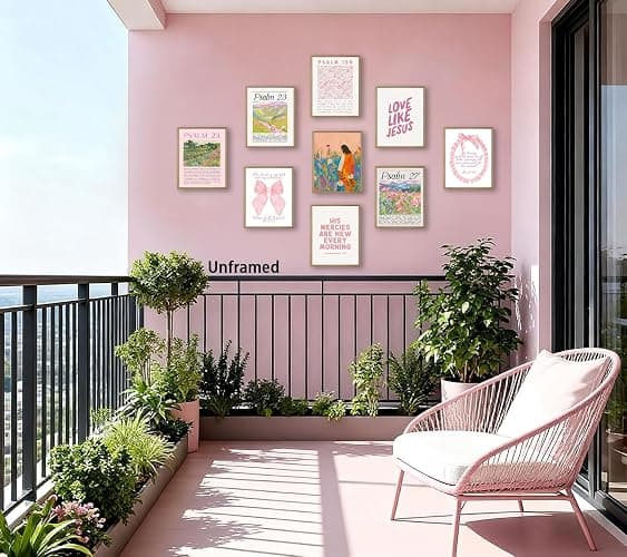 Msvenors Pink Christian Posters Wall Art Set of 9, Bible Verse Canvas Wall Decor Religious Jesus Pictures Scripture Bundle Girls Room Prints Bow Artwork Trendy Preppy Painting Decor 8x10 Inch Unframed thumbnail 4