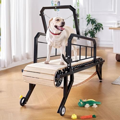 Albott Dog Treadmill for Large & Medium Dogs with Pace Adjustbable Brake and Roller Wheels, Enlarged Indoor Slatmill for Dogs to Keep Fit and Healthy, Up to 330 Lbs - Image 1