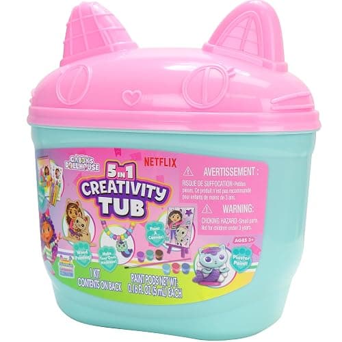 Tara Toys Gabby's Dollhouse 5-in-1 Creativity Tub Multi-Activity Art Kit for Kids with Coloring, Stamps, Stickers, and Fun Craft Materials Great Gift for Girls Ages 3+ | Includes stamps, stickers, and coloring tools. Official DreamWorks product boosts imagination and artistic expression thumbnail 3