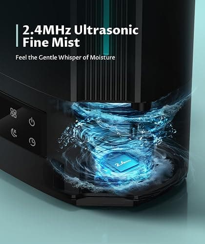 BREEZOME 6L Humidifiers for Bedroom Large Room & Essential Oil Diffuser, Ultrasonic Top Fill Cool Mist Humidifiers for Baby, Plants, Nursery Last up to 60 Hours, Smart Humidistat Control, Quiet, Black thumbnail 9