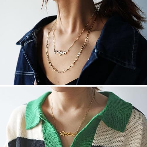 Aoloshow Personalized Name Necklace Custom Any Name Necklaces Jewelry for Womens New Mom Bridesmaid Gift thumbnail 3
