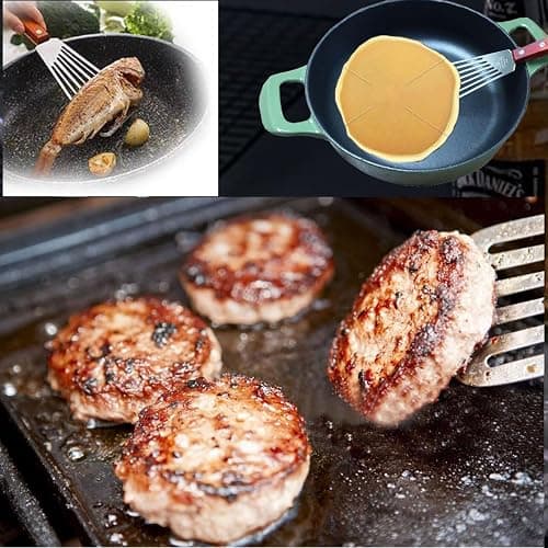 La Cuisine Fish Slotted Spatula Turner with Beveled Edged Stainless Steel, For Flipping Fish Egg Pancake Patties Fries. Blade 6.5", Size 11" thumbnail 6