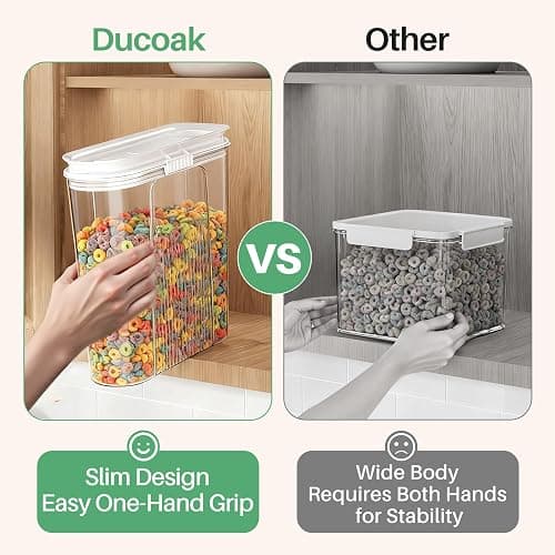 Cereal Containers Storage, 3 PCS PET Airtight Food Storage Containers With Lids (4L/135.2oz) For Kitchen Pantry Cabinet Organization, Plastic Clear BPA-Free Canister Set For Dry Food Flour Sugar Rice thumbnail 6