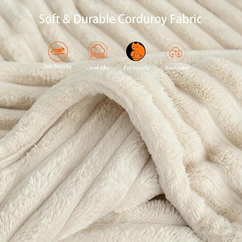 93" Modular Cloud Couch, Convertible L-Shaped Sectional Sofa with Chaise & Deep Seat, Corduroy Boneless Couches for Living Room Apartment, No Assembly - Beige (Left Facing Chaise) thumbnail 8