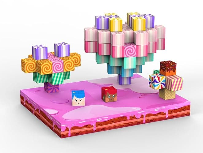 SILYMOLY Magnetic Blocks Candy Land Edition, Magnetic Tiles Building Blocks Boys & Girls Toys Age 3-5 4-8 5-7 Sensory Gift for Kids，Magnets Cubes，Upgraded STEM Gift 1.2 Inches thumbnail 7